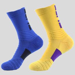 mens thickened cushion towel basketball athletic crew socks fashion letters breathable nonslip shockproof outdoor sport hosiery