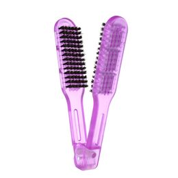 Hair Straightener Brush V Shape Comb Foldingir Straightening Salon Hair Styling Tool Random Color W5624