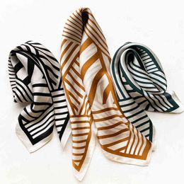 New 100% Natural Real Silk Scarf Fashion Women Summer Neck Scarves Shawl Hijab Handkerchief Scarfs Female Square Head For Ladies Y220228