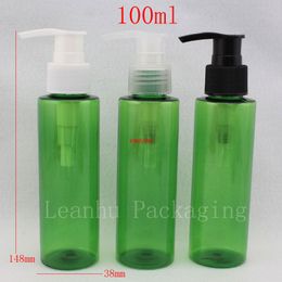 100ml 50pc/lot DIY Empty green Pet Bottle With Pump, 100cc Lotion Pump Bottle, Cosmetic Container, for cosmetic packaginggood package