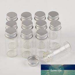 22*50*13mm 10ml Mini Glass Bottles With Metal Cap Empty Small Wishing Bottle Glass Vials Jars 100pcslot