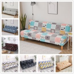 Europe Geometric Pattern Folding Sofa Bed Cover Without Armrest Tight Wrap Stretch Couch Cover Furniture Slipcover Protector 201222