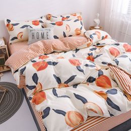 Multicolor Lattice Bedding Set Nordic Double Twin Bedspread Duvet Cover Set Home Decor Bed Linen Set Bedclothes Adult Bedding C0223