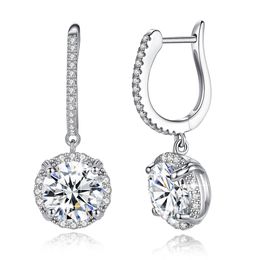 4 Carats 8mm Moissanite Diamond Clip Earrings For Women 100% 925 Sterling Silver White Gold Plated Wedding Jewellery Certified New