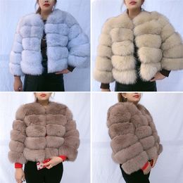 Fashionable warm fox natural real vest genuine fur coat Good quality free 201212
