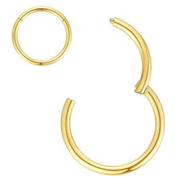 1pc 361l Surgical Steel 20g Cartilage Earrings Hoop Hinged Septum Nose Rings Helix Tragus Daith Earring Nipple Clicker Piercing Q jllCqc