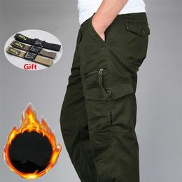 Men's Winter Warm Thick Pants Double Layer Fleece Military Army Camouflage Tactical Cotton Long Trousers Men Baggy Cargo Pants 201114