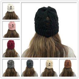 2021 HOT Winter Knitted Beanie Faux Fur Cap Pom Ball Crochet Hats Knitted Hat Skully Warm Ski Trendy Soft Thick Caps