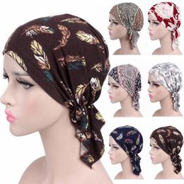 Women printed hats Muslim lotus leaf hats Leopard fashion accessories printed