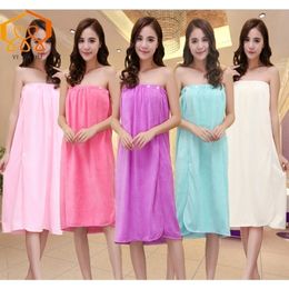 Fashion Cotton Absorbent Lady Wearable Wrap Chest Bath Beauty Salon Bath Skirt Sauna Clothes Beach Spa Bathrobes Bath Skirt Towel 201027