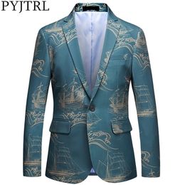 PYJTRL Mens fashion Chinese Style Suit Jacket Slim fit Blazers Classic Casual Jackets blazer masculin 201104