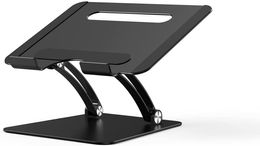 Adjustable Laptop Stand, Aluminum Laptop Riser, Ergonomic Computer Notebook Holder Stand Compatible with 10-17" All Laptops-Black
