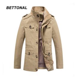 Men's Trench Coats Wholesale- BETTONAL 2021 Winter Male Jacket Men Parka Windbreaker Coat Fashion Style Casual 5XL XP88161