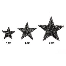 Loose Diamonds 4/6/8cm Hotfix Rhinestones Star Patches For Clothes Iron On Applique Decoration DIY ShoeBagClothing 5/10pcs Parches Para Ropa