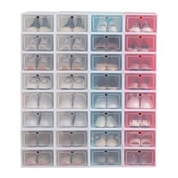 12pcs Shoe Box Set Multicolor Foldable Storage Plastic Clear Home Organiser Shoe Rack Stack Display Storage Organiser Single Box LJ200812