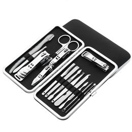 Nail Clipper Set Professional 16 Pcs Manicure Pedicure Set Eyebrow Shaping Grooming Kit Ear Cleaning Compact Travel Case