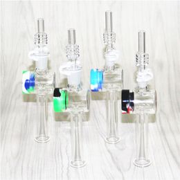 Hookahs Glass Nectar with 10mm 14mm male Quartz Tips Keck Clip 5ml Silicone Container Reclaimer Nectars for Smoking DHL