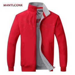 MANTLCONX New Spring Mens Fashion Zipper Jacket Windbreaker Men's Outdoor Jacket Casual Big Size Jacket Man Outerwear Homme 201116