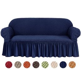 New Jacquard Sofa Slipcover with Skirt European Style Armchair Couch Covers Living Room Furniture Protector Sofa Cover Elastic LJ201216