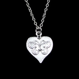 Fashion 25*20mm Heart Butterfly Pendant Necklace Link Chain For Female Choker Necklace Creative Jewelry party Gift