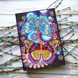 AZQSD Diamond Painting Notebook Special Shaped Animal Diamond Embroidery Sale Butterfly Flower A5 Diary Book Mosaic Gift 201202