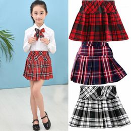 Skirts Kids Plaid Short Skirt For Girls School Children's College Style Pleated Half-length Clothes Spring Fashion