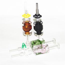 Hookahs Smoking Glycerin Cooling Oil Nectar with Quartz Tip and Stainless Steel Tips 14mm Joint Dab Straw Drip Tips