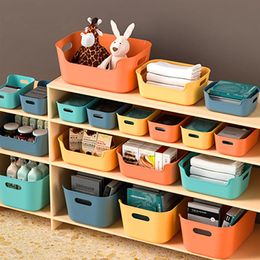 Storage basket cosmetic lipstick desktop kitchen storages box household dormitory snack storage boxs three-piece set new a04