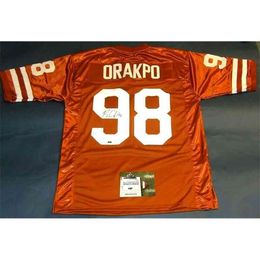 Mitch Custom Football Jersey Men Youth Women Vintage BRIAN ORAKPO 98 TEXAS LONGHORNS Rare High School Size S-6XL or any name and number jerseys