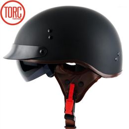 TORC T55 half face helmet DOT approved motorcycle helmet with internal sunglasses removable and washable lining for adults1