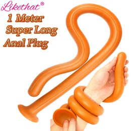 NXY Dildos 1m Super Long Dildo Huge Silicone Anal Butt Plug Erotic Adult Sex Toys for Women Men Anus Dilator Expander 0105