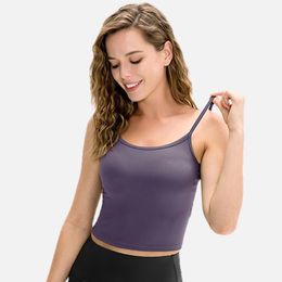 Running Jerseys Ladies Tight Fitness Vest Quick-drying Sports Top Nude Yoga Wear Camisole Polyester Spandex Sportswear For Women YY12122