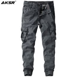 Men's Joggers Cotton Military Cargo Pants Streetwear Joggers Pants Men Solid Color Casual Tactical Cargo Pants Sweatpants LJ201104