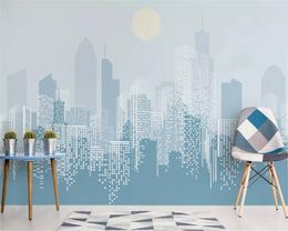 Beibehang Custom photo wallpaper mural modern fashion abstract city sunrise living room hotel background wall 3d