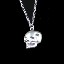 Fashion 21*16mm Skeleton Head Skull Pendant Necklace Link Chain For Female Choker Necklace Creative Jewellery party Gift