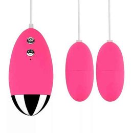 NXY Adult Toys Women's masturbation device wearing adult appliances fun battery version remote control double jump egg powerful vibrator unlimited 0301