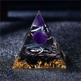 Pirate Shape Orgone Pyramid Amethyst Sphere Meditation Sphere Energy Tower Magic Orgonite DIY Chakra Healing Crystal Home