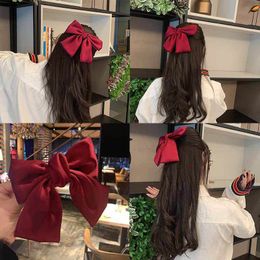 Japanese silk big bow hair accessories hairpin cute girl spring net red headdress cross-border products