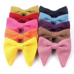 Men's Velvet Vintage Bow Tie For Men Women Tuxedo Solid Colour Big Bowtie Bowknot Adult Mens Bowties Cravats Yellow Tie1330q