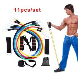 11Pcs/Set Latex Resistance Bands Crossfit Training Muscle Strength Gym Equipment Fitness Yoga Exercise Pull Rope Rubber Expander 220216