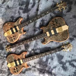 Burst Maple Top 4, 5, 6 Strings Bass Guitar Neck Through Body Customised Electric Bass