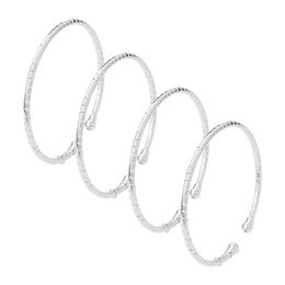 Silver Plated Fashion Personality Engagement Bracelet Cuff Bangles For Women Wedding Jewelry