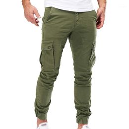 Mens Pants Autumn Winter Casual Loose Trouser Cargo Slim Fit Fashion Combat Zipper Bottom Army Male Pants1301D