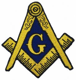 sew logos UK - Hot Sale! Masonic Logo Patch Embroidered Iron-On Clothing Freemason Lodge Emblem Mason G Square Compass Patch Sew On Any Garment P6hr#