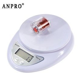 Anpro 5kg/1g 1kg/0.1g Portable Digital Scale LED Electronic Kitchen Scales Food Measuring Weight Updated Version Y200531