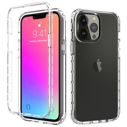 360° Totally Protection Clear Cases For iPhone 13 Pro 12 11 XS Max XR 7 8 Samsung S21 Plus A12 A32 A52 A72 A21S Oneplus ONE P Nord 5G Anti-fall Double-sided Phone Case