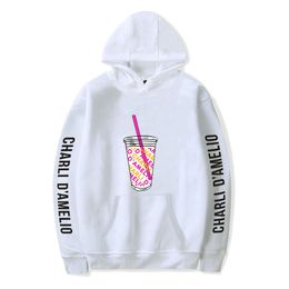 2020 New Ice Coffee Splatter Felpe Felpe Uomo Donna Felpa con cappuccio Charli Damelio Merch Pullover Costume di moda Tuta Top X1022