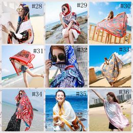 36style Ethnic Scarf Women Shawl Cotton Linen Ethnic Towel Seaside Holiday Sunscreen Silk Scarf Bohemian Beach Towel 180*100cm GGA3758-2