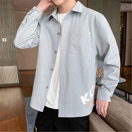 Man All-match Shirts Coat Fashion Korean Version Trend Long Sleeve Turn Down Collar Casual Shirts Designer New Teenager Loose Button Shirts