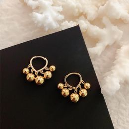 Hoop & Huggie Three-dimensional Love Metal Ball Tassel Earring For Women Pendant Plated Gold Charm Couple Jewellery Korea Ear Ring1